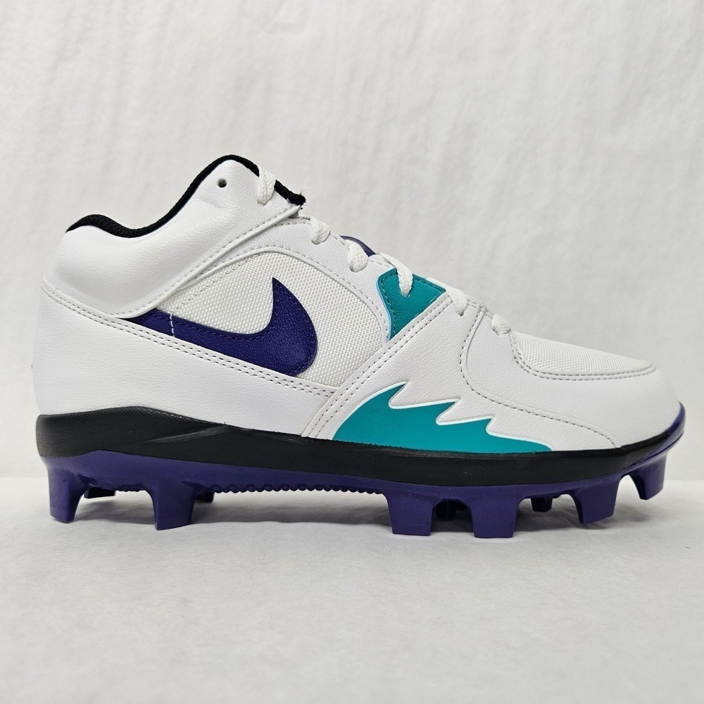 Jordan Stadium 90‎ Low MCS Baseball Cleats HQ0211-105 White Purple Men Size 10.5 - Picture 10 of 10